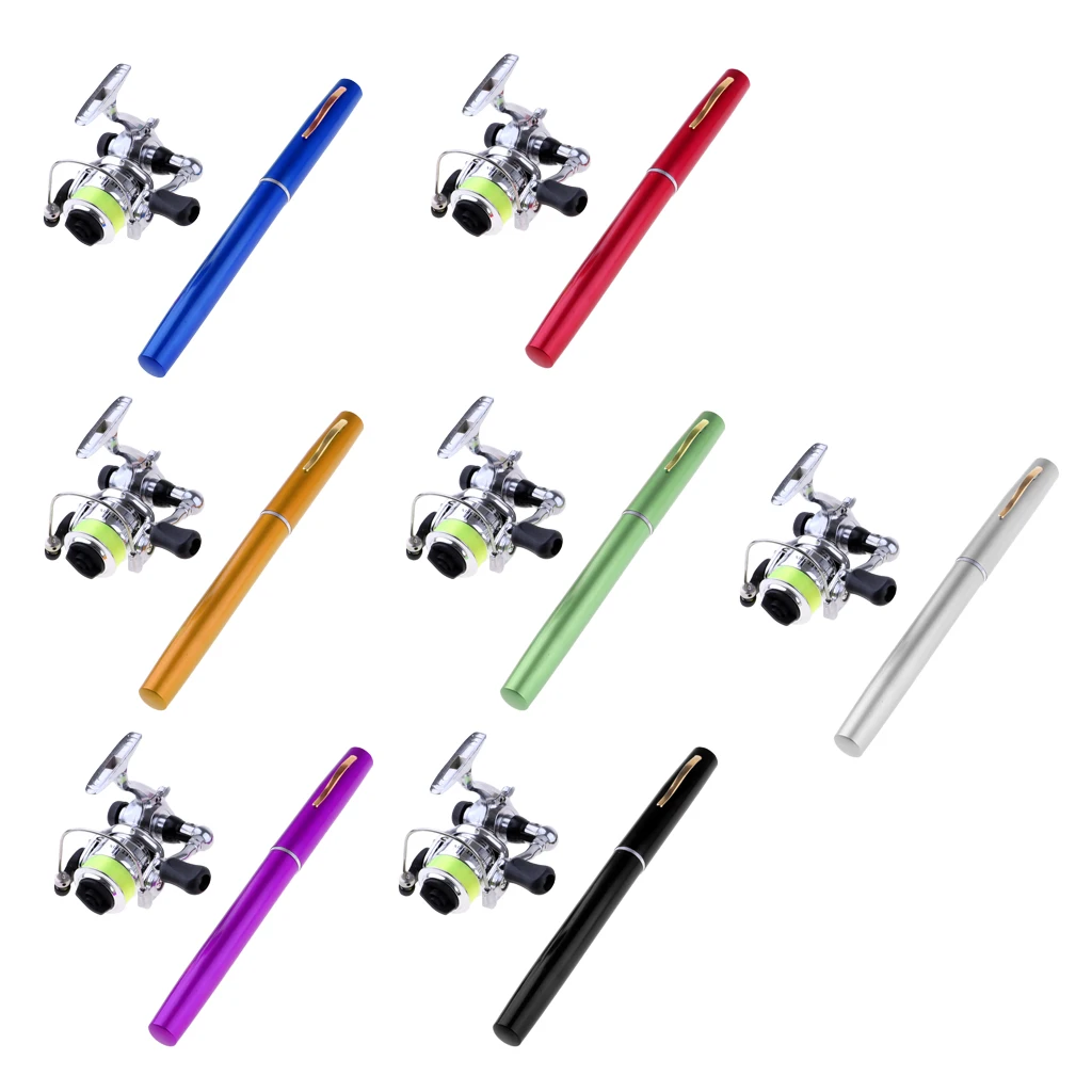 Ручка карманная удочка и катушка для лески комбо портативная рыболовная