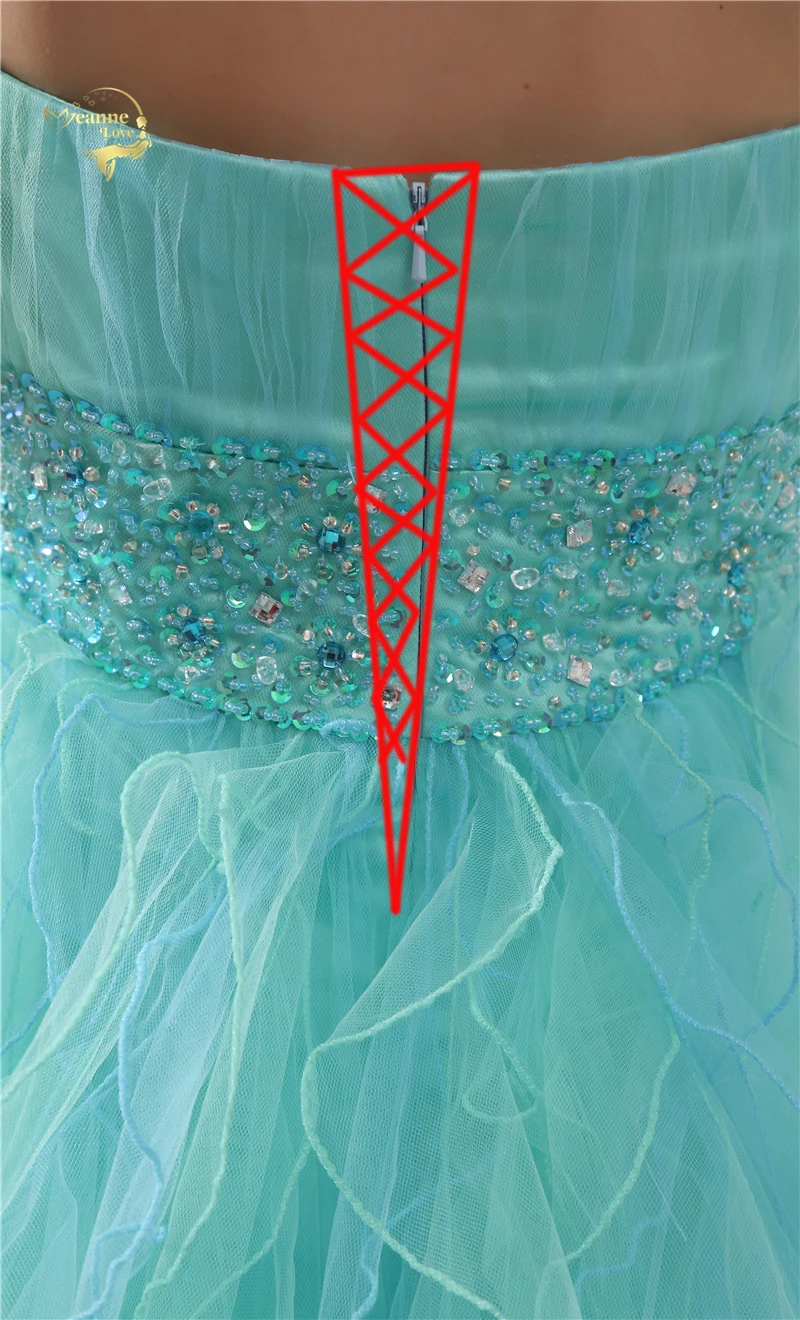 

Elegant Colorfuls Prom Dresses 2021 Front Short Back Long Tulle Turquoise Sexy Evening Party Gowns Beading Belt Evening Dresses