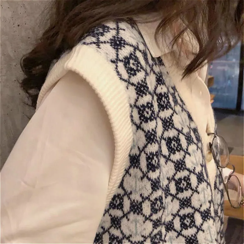 Женский винтажный Трикотажный жилет универсальный однобортный Простой в стиле