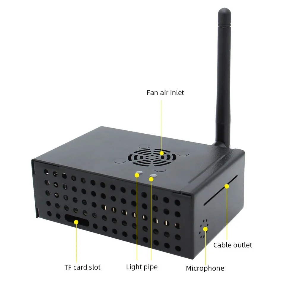 Оранжевый Защитный корпус Pi 4/подходящий металлический чехол с охлаждающим
