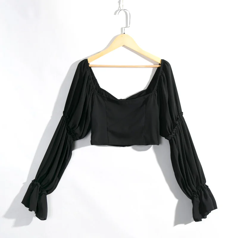 

Summer women's shirt casual solid color button decorative shirt