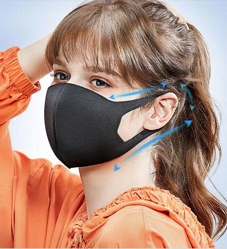 5 шт. черный сплошной цвет пространство волокна пыли дышащая дымка маска унисекс