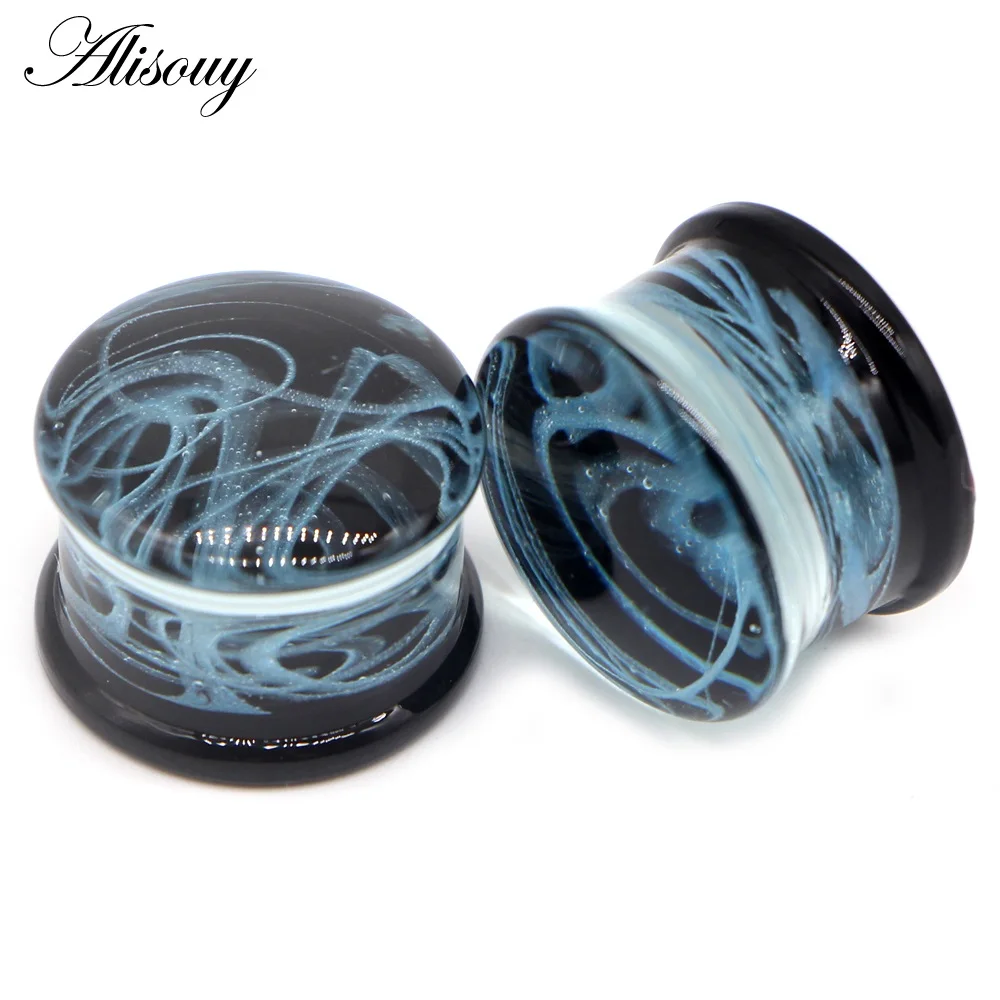 EM0918B Blue Alisouy 2 шт. Бутылочки для эфирных масел туннели для ушей расширители тоннели для ушей модный подарок для женщин и мужчин пирсинг ювелирные изделия для тела 6-16 мм - Окраска металла: EM0918B Blue