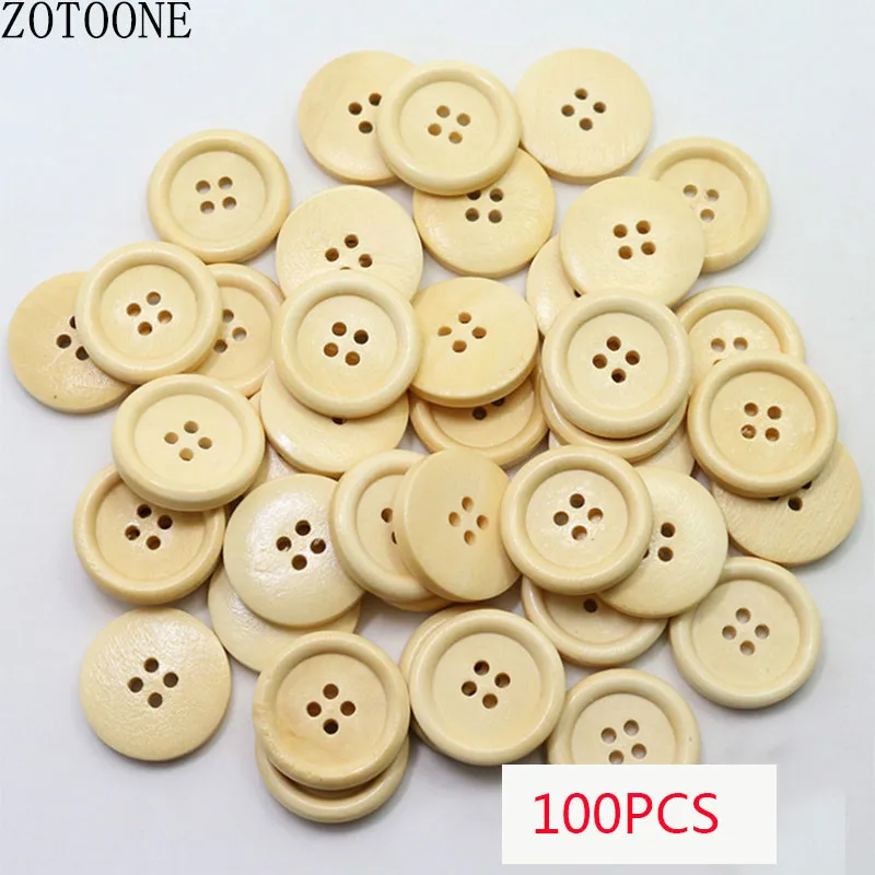Оптовая продажа деревянные пуговицы ZOTOONE коричневого цвета ручной работы для