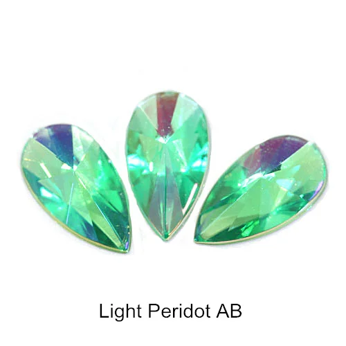 lt-peridot-AB Teardop акриловые не стразы горячего крепления гладкие острые капельки акриловые стразы для дизайна ногтей стразы украшения для ногтей F0164 - Цвет: lt-peridot-AB