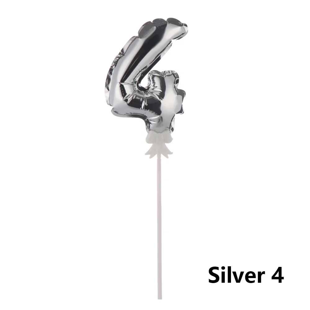 silver 4 1pc 1/3 шт цветные акриловые из метала золотого цвета номер торт Топпер Baby Shower Детские сувениры на день рождение подарки инструменты для украшения праздника вечерние поставки - Цвет: silver 4 1pc