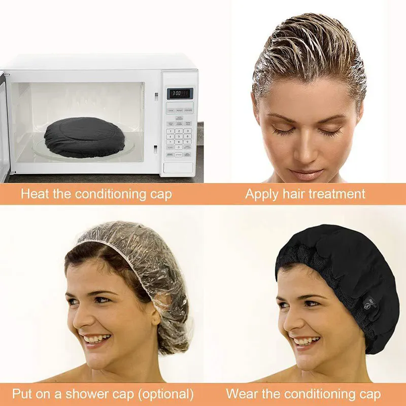 

Flaxseed Baked Oil Care Heating Cap Hair Mask microwavable hot head thermal heat Drying hat steamer beauty tools Convenient home