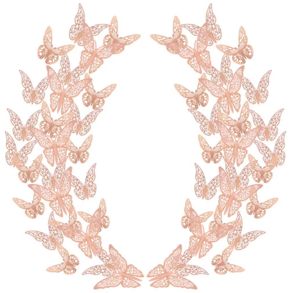 

3D Butterfly Wall Stickers 72 Pieces 3 Sizes 3 Styles Metal Removable Fridge Wall Stickers Mural Decor