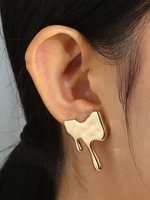 kshmir metallic smooth surface irregular simple women retro jigsaw drip shaped earrings earrings women jewelry gifts 2022