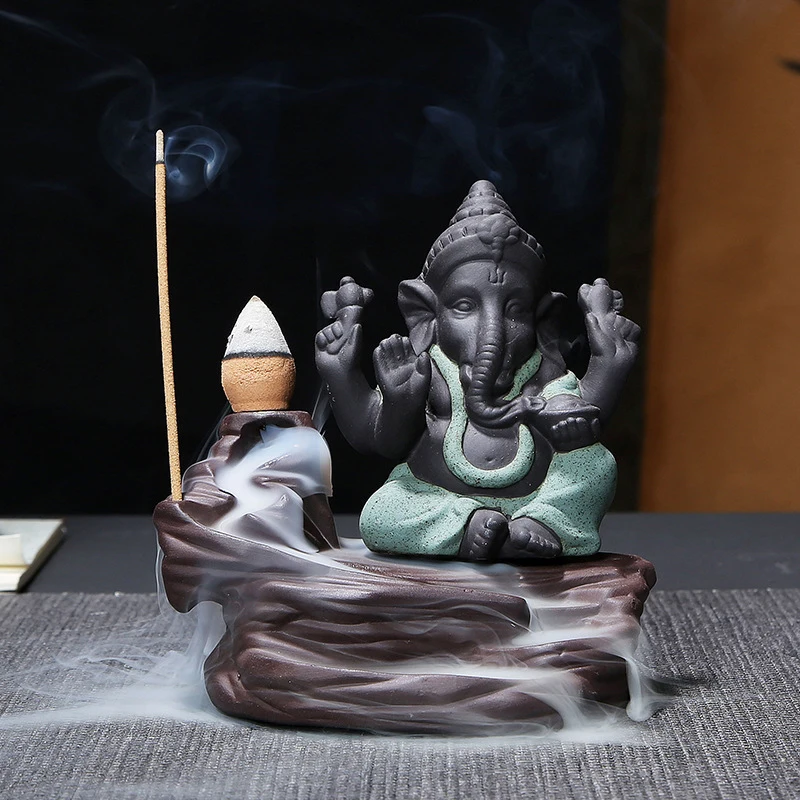 

Ceramic Buddha Backflow Incense Burner Cone Incense Sticks Home Decor Tea Table
