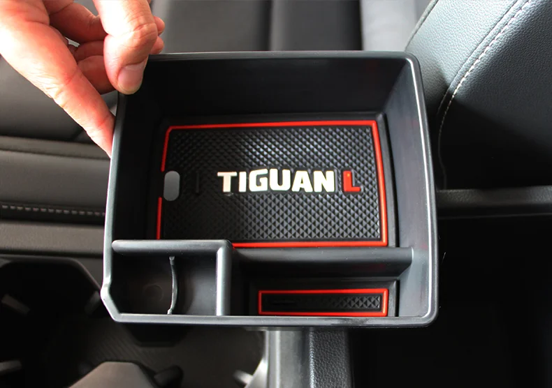 

For 2017 2018 2019 VW Tiguan mk2 european version Armrest Center Storage Box Container Glove Organizer Case door lock cover