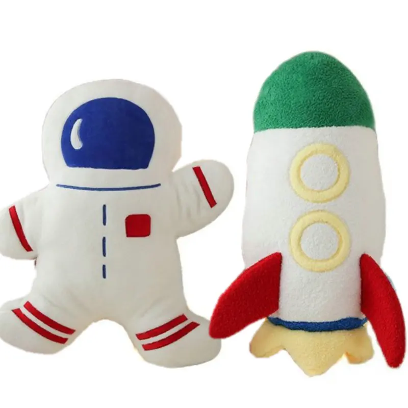 

Cartoon Astronaut Rocket Spaceship Airplane Plush Toy ThrowPillow Stuffed Astronaut Doll toys Room Decor Cushion Gift for Boy