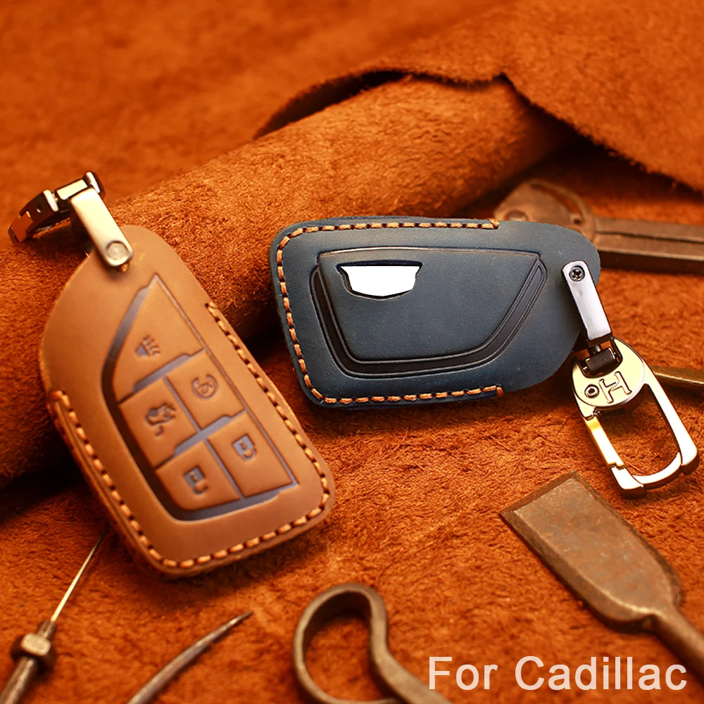 Распродажа высококачественный кожаный чехол для автомобильного ключа Cadillac CT5 2019