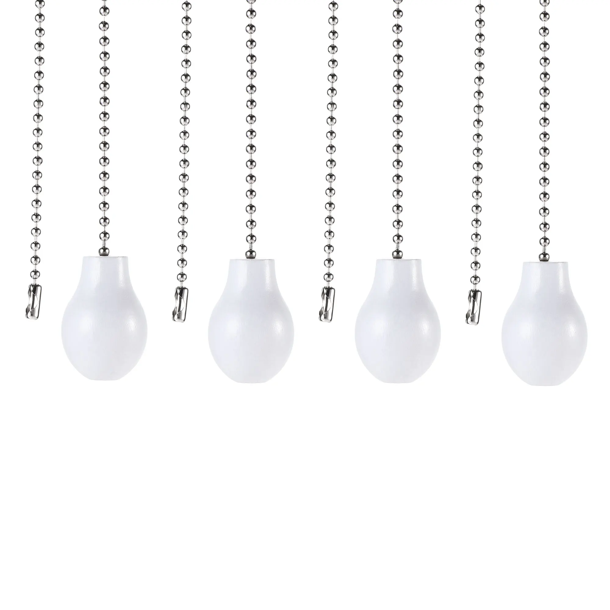

Uxcell Wooden Pendant 12 Inch Silver Tone Pull Chain for Lighting Fans White 4 Pcs