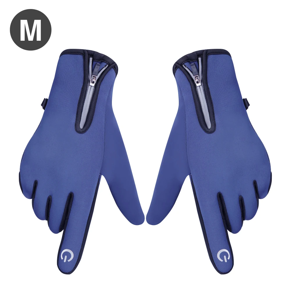 

Waterproof Men Women Cycling Winter Warm Touch Screen Skiing Gloves With Zipper Outdoor Camping Hiking Gloves Sports Full Finger