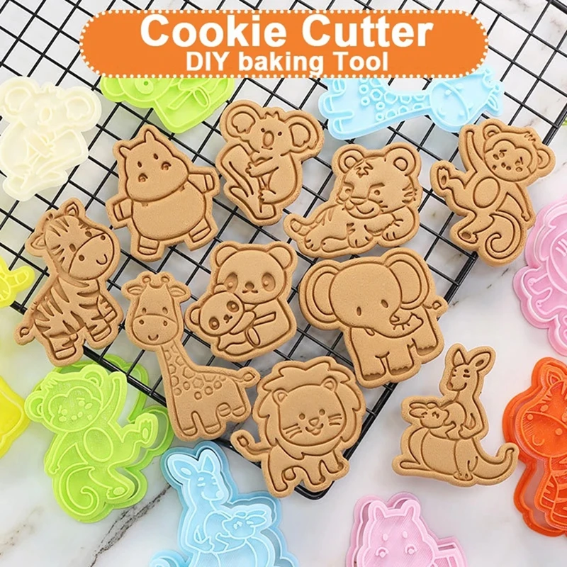 

Creative Cartoon Baking Moud Biscuit Mould Cute Animal Lion Giraffe elephant hippo Shape Kitchen Cookie Biscuit Cutter Baking