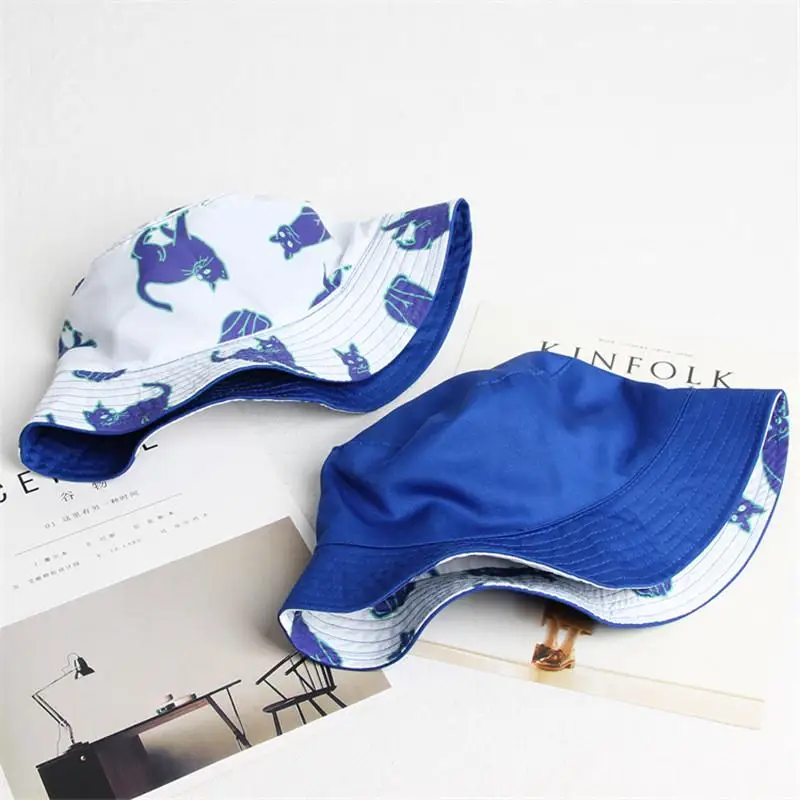 

Cotton Print Two Sides Bucket Hat Fisherman Hat Sun Cap Hats for Men and Women 471