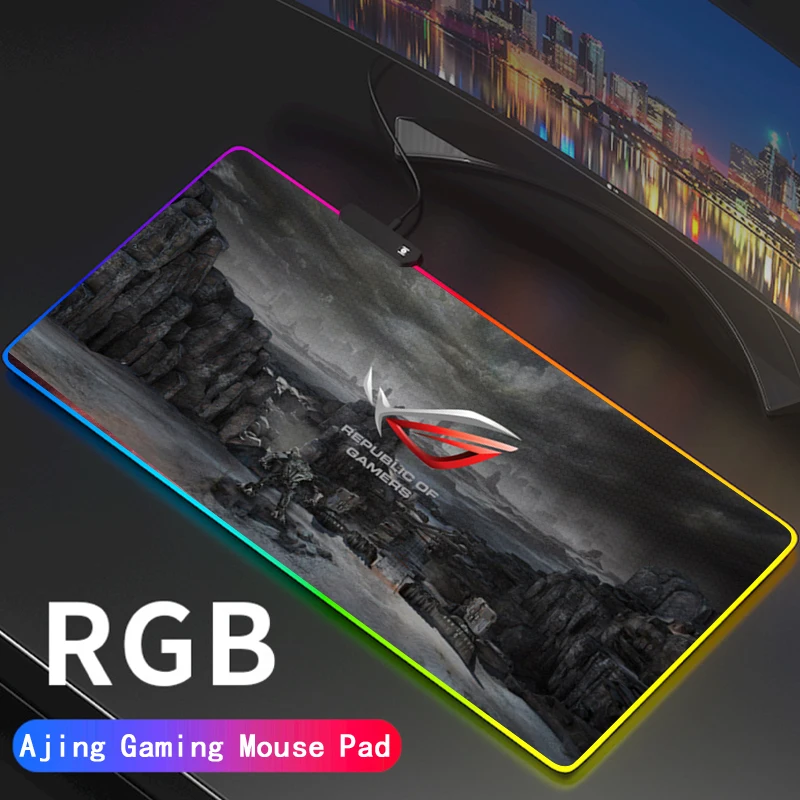 

Игровой коврик для мыши Республики геймеров, игровой RGB коврик для мыши Asus Rog, светодиодный компьютерный коврик для мыши с подсветкой, коврик...