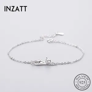 Браслет женский из серебра 925 пробы, с маленьким котом