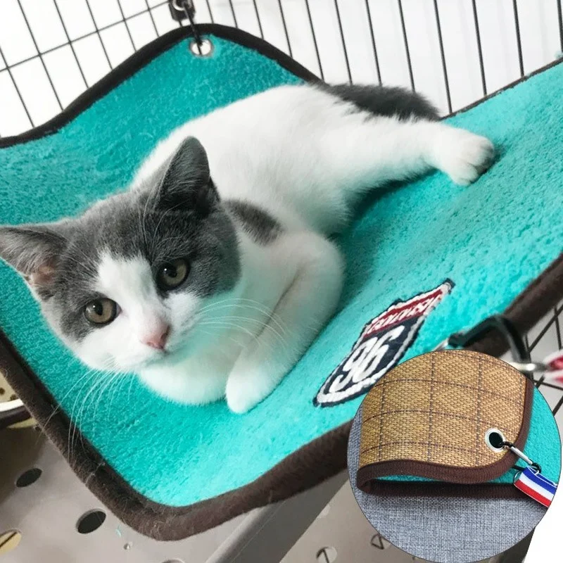 

Cat hammock cat sleeping bag one side mat the other blanket can be warm in winter and cool in summer cat window hammock