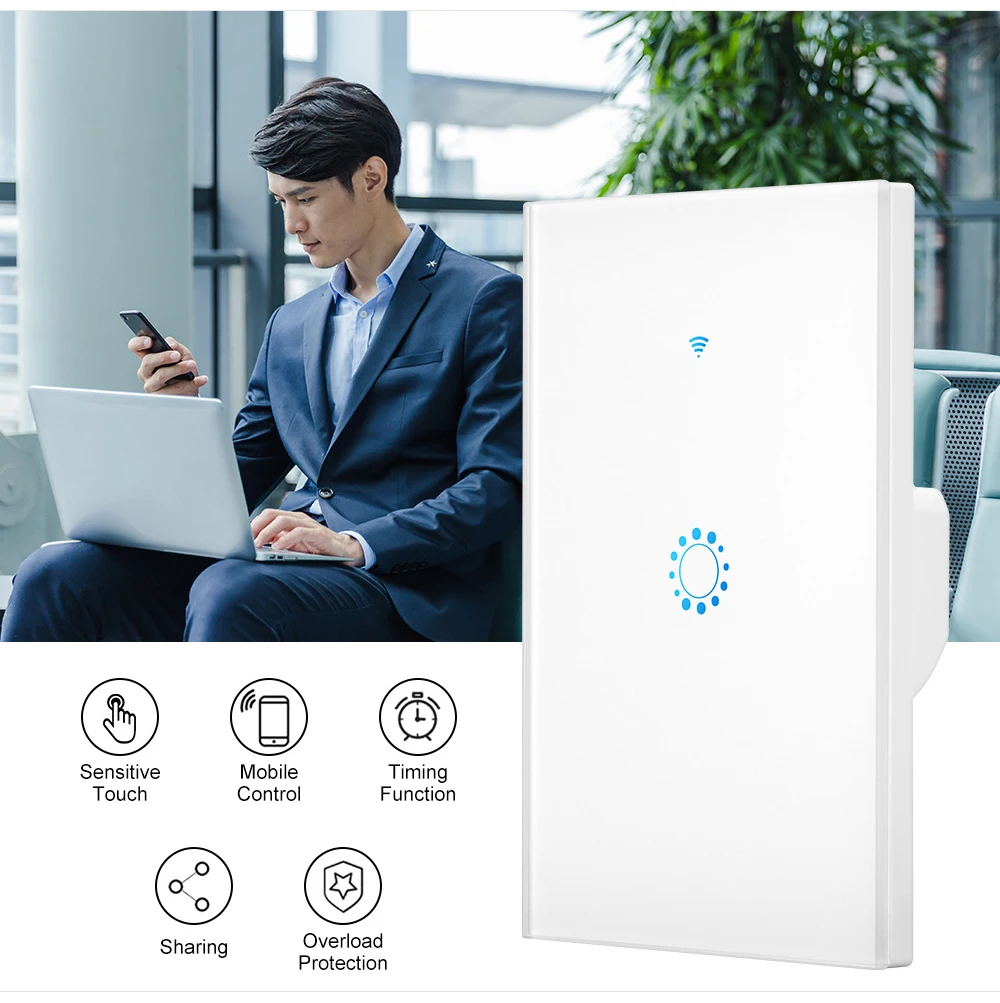 ASEER Tuya/Ewelink 1-2-3-4Gang 3 way Smart control сенсорный wifi переключатель умный светильник