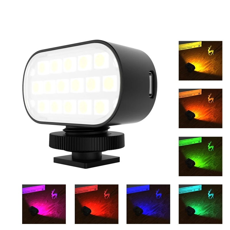 

PULUZ живая трансляция видео RGB светодиодный заполнясветильник фотография красота селфи заполсветильник 7 цветов свет ing Универсальный адапт...