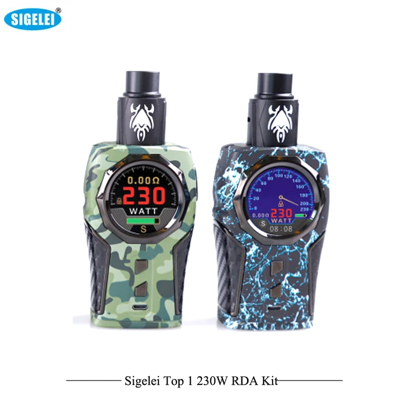 Оригинальные электронные сигареты Sigelei Top1 RDA комплект 230 Вт контроль температуры