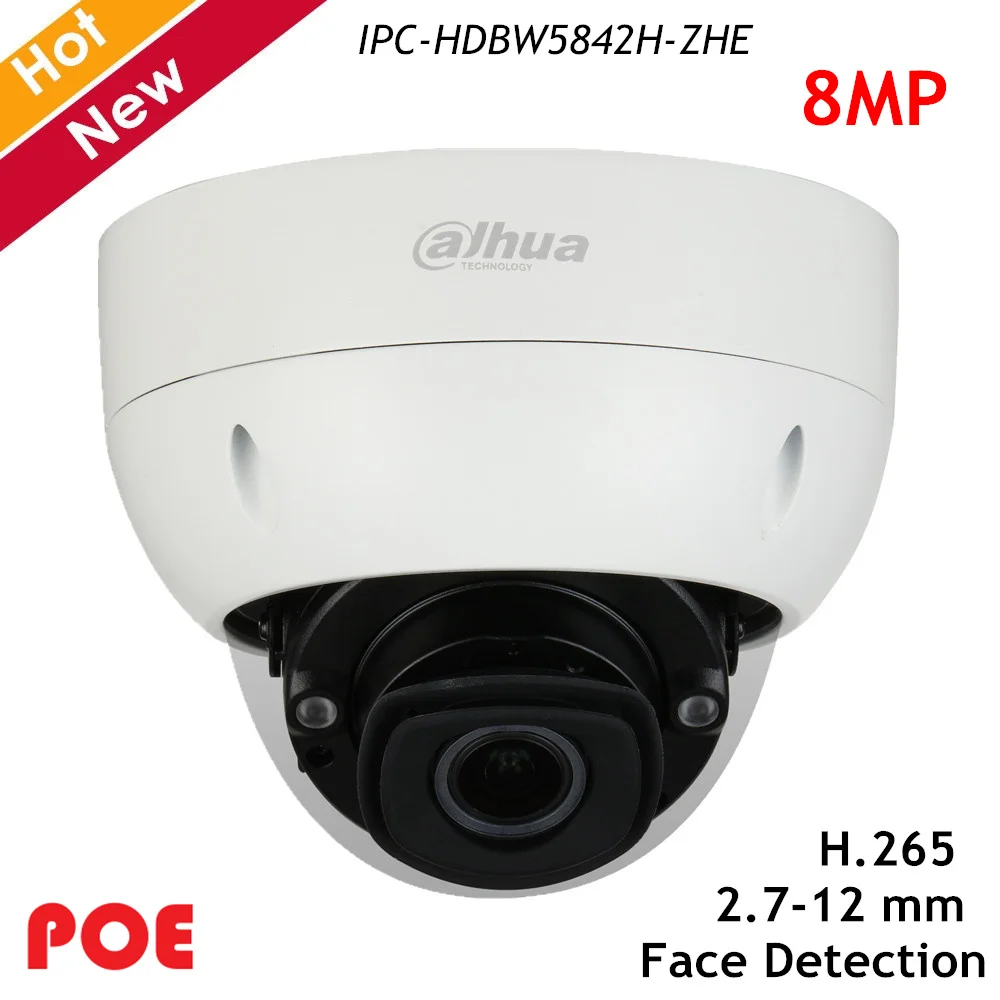 Новая IP камера Dahua 8MP POE Pro AI ИК купольная сетевая 2 7 12 мм с моторизованным