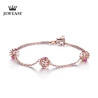 MLZB натуральный рубин 18k чистое золото женские браслеты изящные ювелирные изделия подарок для девушки тонкий модный твердый 750 реальный браслет для вечерние хороший