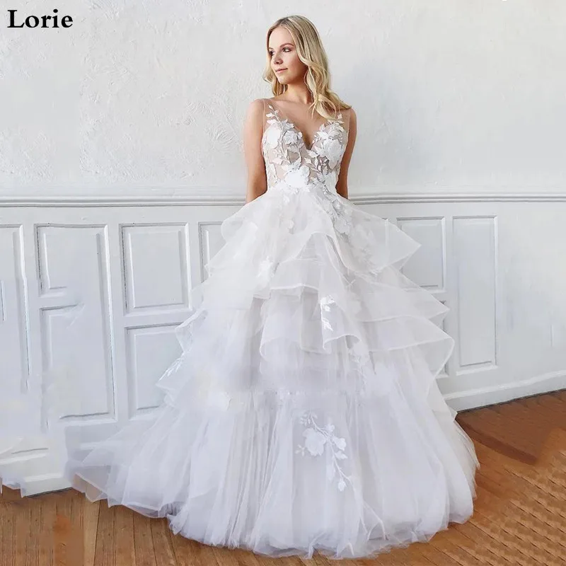 Свадебное платье Lorie в стиле бохо Пляжное ТРАПЕЦИЕВИДНОЕ свадебное принцессы