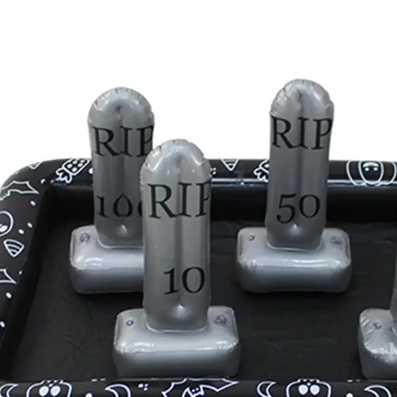 

Inflatable Tombstone Headstone Ring Toss Game Halloween Party Game for Kids School Party Supplies