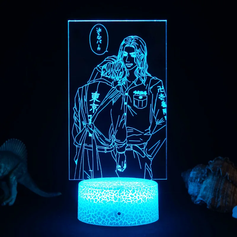 

LED Anime Night Light Tokyo Revengers Baji Figure Lamp for Kids Bedroom Room Decor Child Gift Desk 3D Manga Lamp Tokyo Revengers