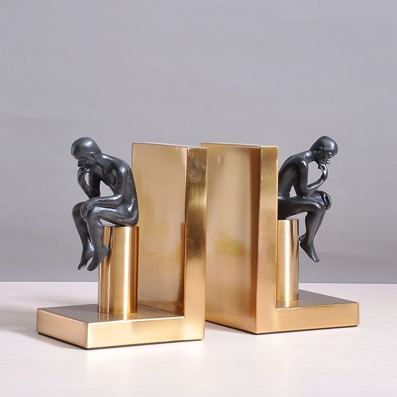 2 шт./компл. Современная Абстрактная фигура книжные концы статуя Thinker художественная книга концевые фигурки металлическая Настенная Декорация голова оленя аксессуары R2605