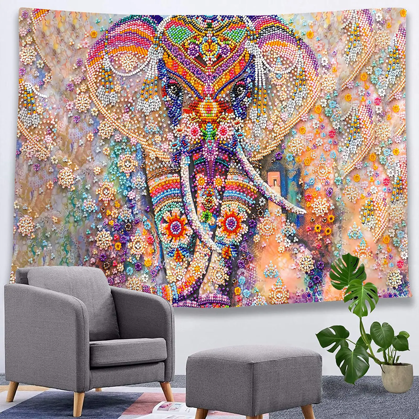 Хиппи Индийский Слон настенный гобелен 3D цифровой печатный богемный