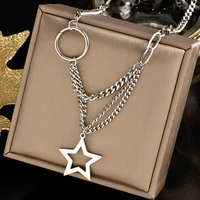 316l titanium stainless steel inserts no fading chain upscale jewelry star necklace fashion charm light luxury gift women