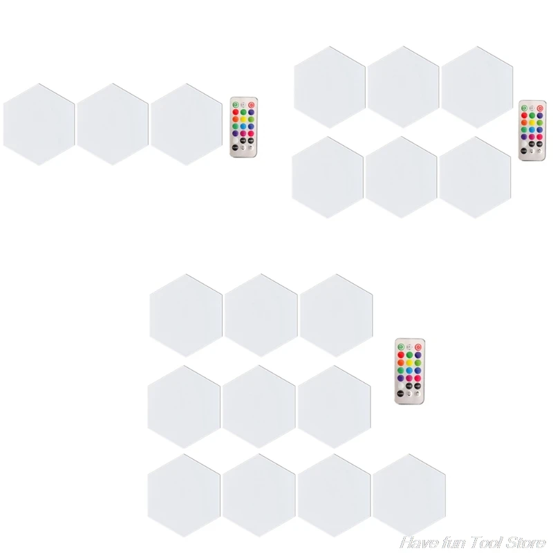 

Quantum Light Touch Sensor Night Lights Remote Control LED Hexagon Light Game Room Ambient Light M06 21 Dropshipping