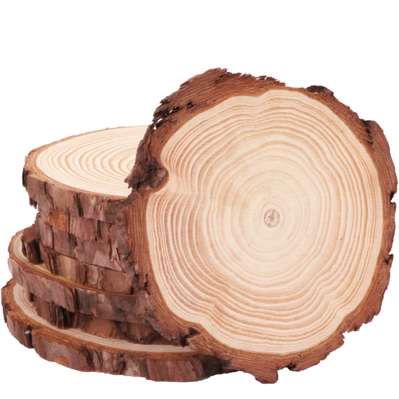 1 шт. натуральная сосна круглые необработанные деревянные ломтики круги Сделай