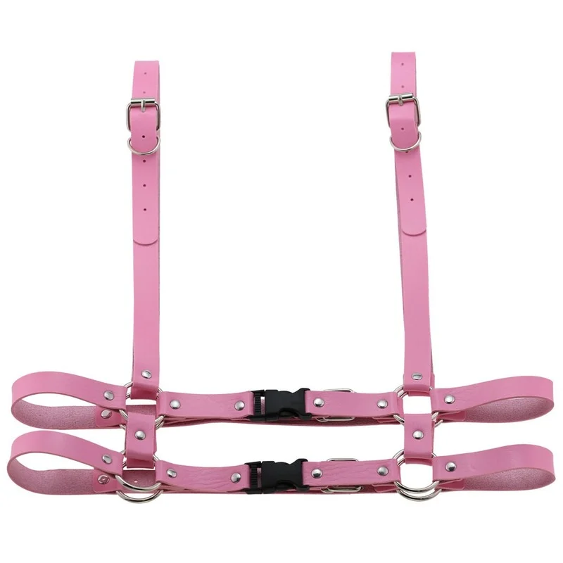 

Gothic Punk Leather Body Shoulder Necklace 2020 for Women Harness Belly Waist Leather Chains Statement Jewelry Harajuku