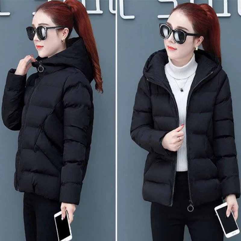 

Red Color Thick Short Ladies Cotton Coats Fashion Cotton-Padded Jacket Red Winter Clothes Bride Coats Hooded Women's Jackets