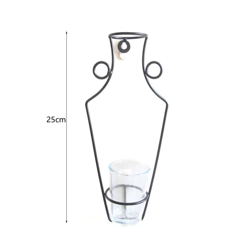 

Iron Frame Vase Wall Hanging Plant Dried Flower Racks Bottle DIY Creativite Decorative Shelves for Garden Home Decor