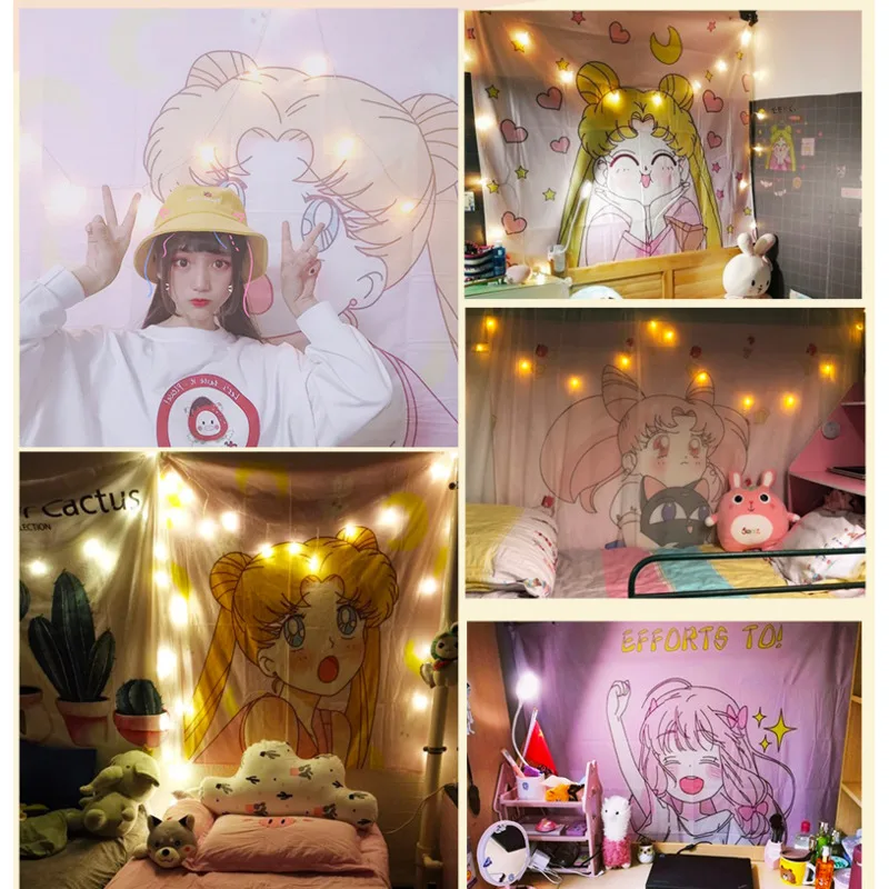 Домашний декор гобелен настенный декоративное фоновое полотно для Спальня Kawaii