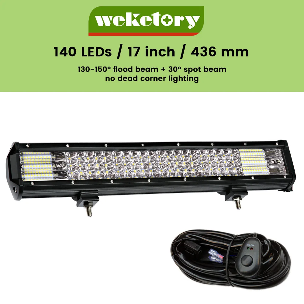 

Weketory Quad Rows 4–44-дюймовая светодиодная панель со светодиодной подсветкой для автомобиля, трактора, лодки, внедорожников, внедорожников, 4x4, грузовиков, внедорожников, квадроциклов, вождения 12 В 24 В