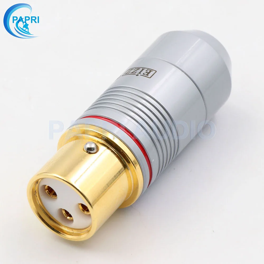 EIZZ 2 шт. Tellurium медь 3 булавки Мужской Женский XLR разъем MIC змея 24 К золото Платиновое покрытие аудио усилитель микрофонный кабель Jack