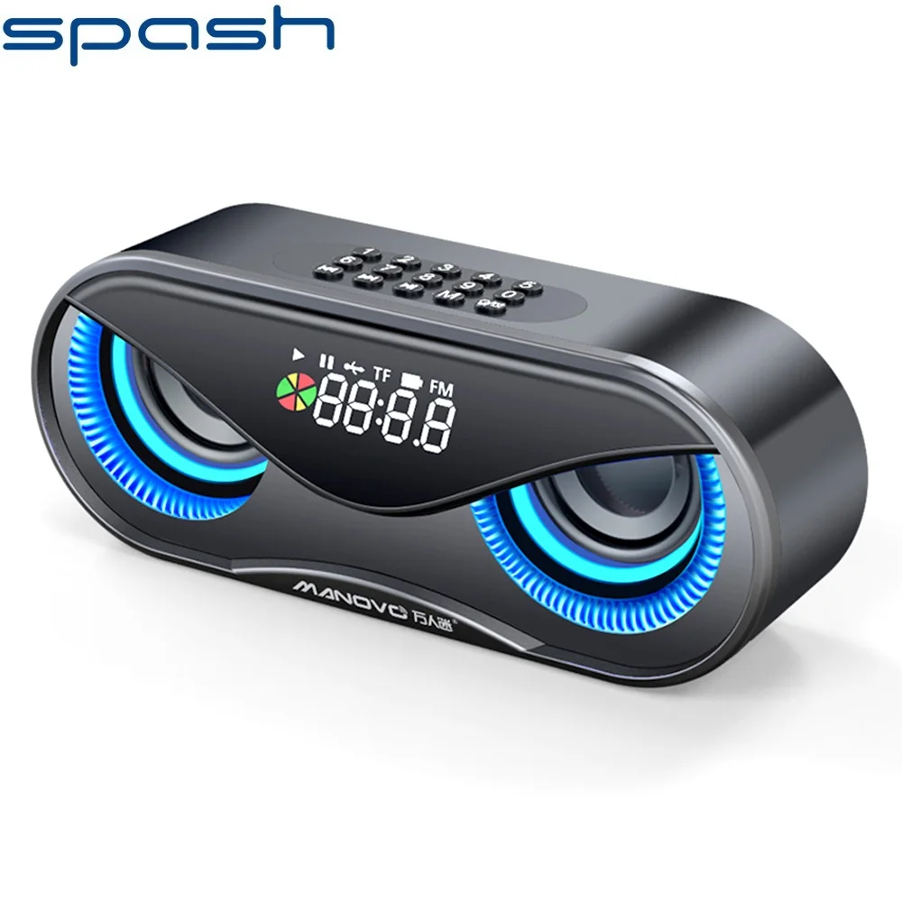 SPASH Bluetooth динамик светодиодный беспроводной громкий 3D объемный звук FM радио