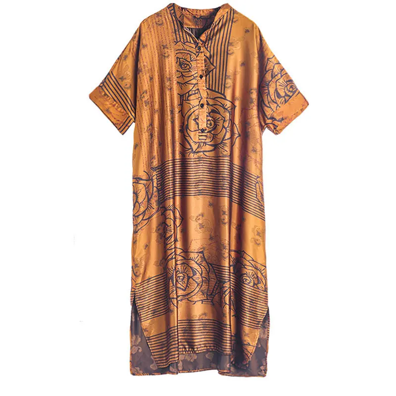 

XITAO Chiffon Dress Fashion New Women Vintage Small Fresh Print Pattern 2021 Summer Goddess Fan Casual Style Dress WMD1705