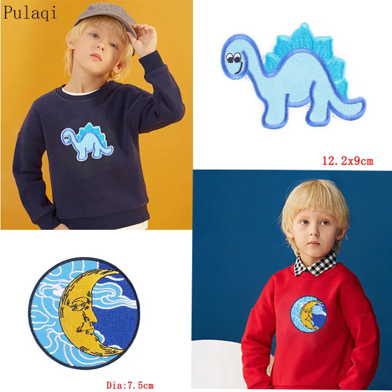 Нашивки Pulaqi с изображением животных динозавров кошек полосатые нашивки для