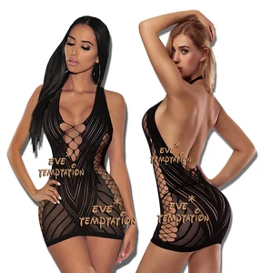 Женское сексуальное бельё пеньюары ночная рубашка с принтом нижнее белье, костюмы, одежда для сна, с низким вырезом на спине с мишками, боди, нижнее белье, ночное белье, W047