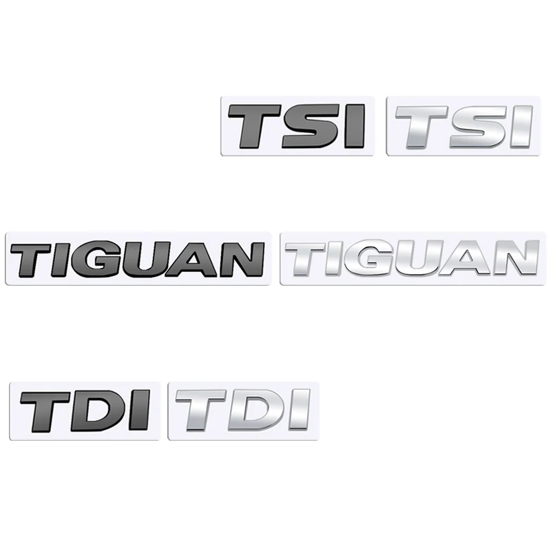

ABS 3D Badge Logo Car Rear Trunk Body Sticker Letter Emblem For VW Volkswagen Tiguan TSI TDI Accessories Glossy Black