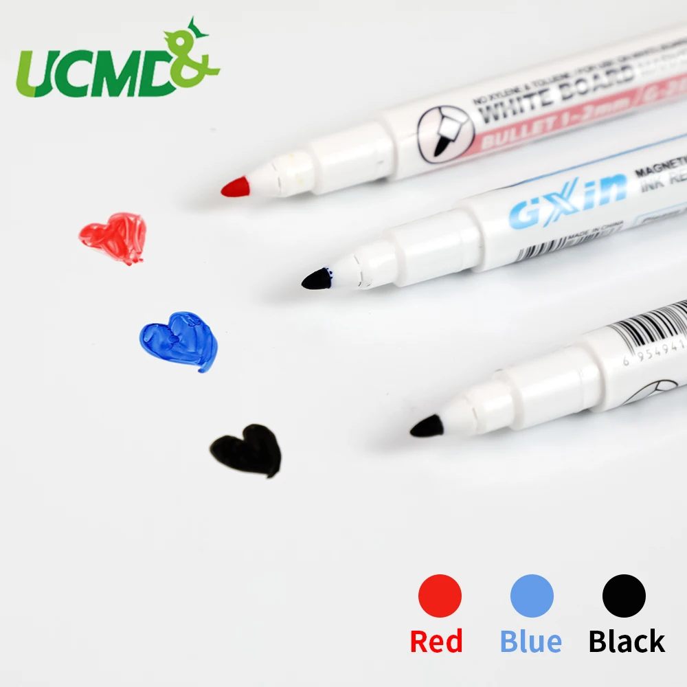 Colored Whiteboard Marker Pen Set With Eraser Magnetic Erasable Children Kids Stationery Gift For Office Supplies | Канцтовары для