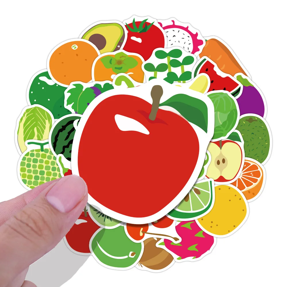 

40 шт./компл. наклейки из ПВХ с фруктами, Мультяшные Овощи, милые чемоданы для скрапбукинга «сделай сам», фотообои для детей, знания, новинка ...